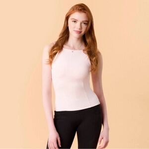 Blogilates Women's Boatneck Crisscross Tank Top - Light Pink Size Small